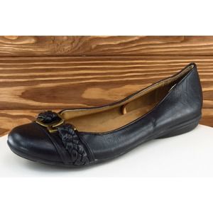 White Mountain Size 7.5 M Black Flats‎ Synthetic Women Shoes